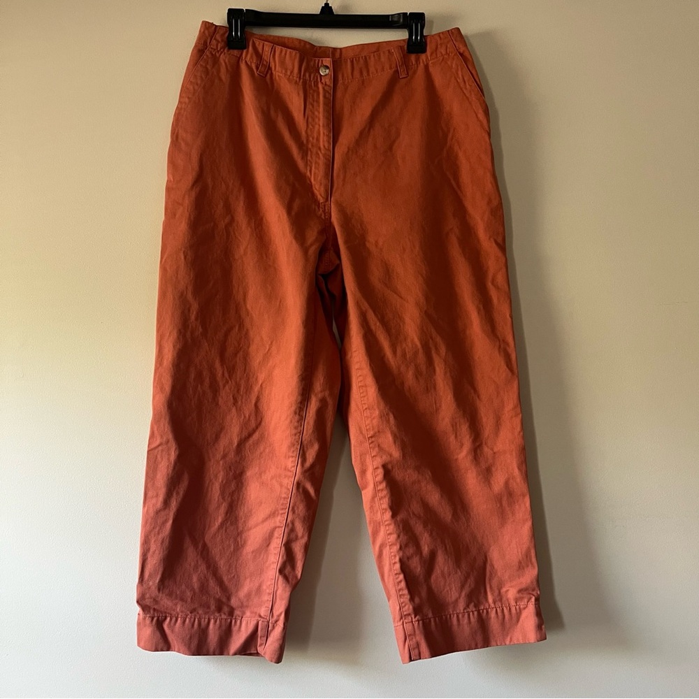 L.L. Bean Rust/Coral Cropped Chino Pants